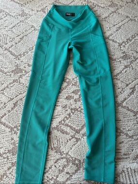 Beach Riot Ribbed Leggings Teal High Waisted Pockets Athletic Yoga Pants Size S